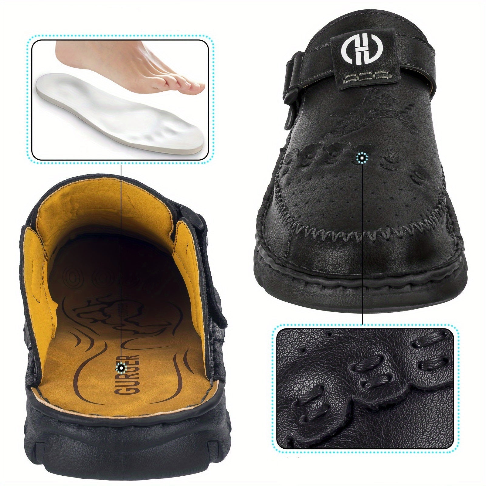 GentleStep™ – Herren Leder Sandalen mit Komfort Fußbett