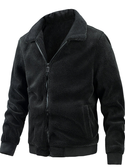 Elarova |  Gestreifte Cord-Fleecejacke für Herren