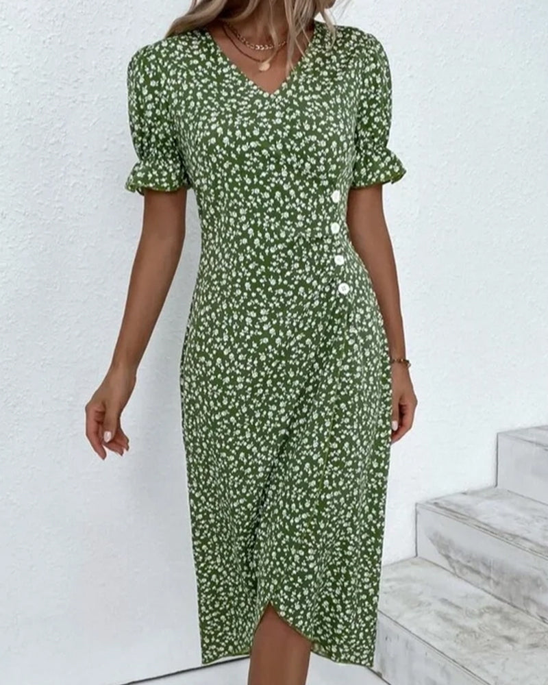 Ginny™ – Damen Kleid mit V-Ausschnitt Eleganter Stil & Bequeme Passform