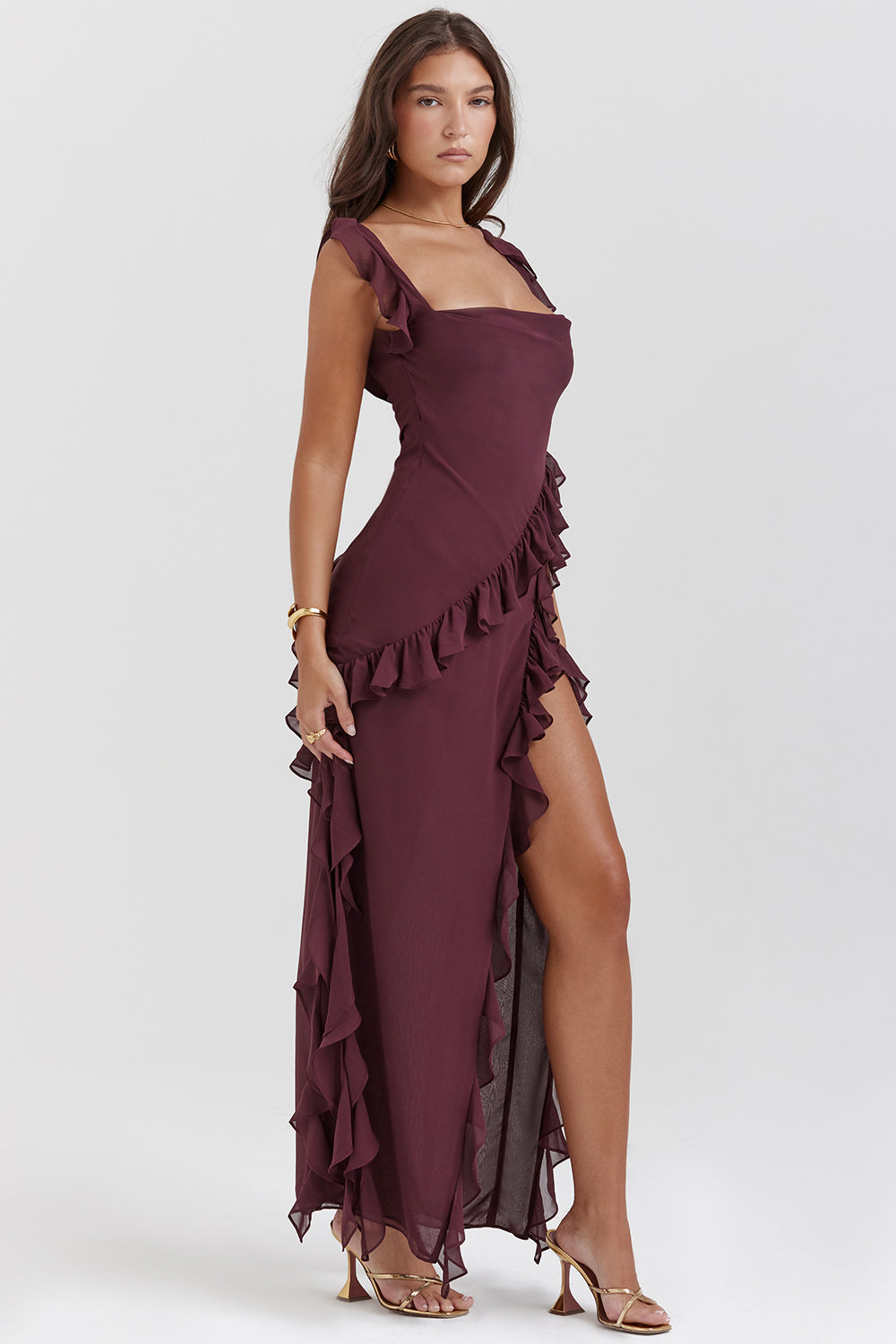 GlanzBelle™ – Elegantes Rüschenkleid mit glamourösem Flair