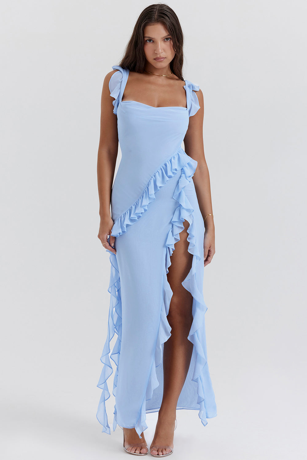 GlanzBelle™ – Elegantes Rüschenkleid mit glamourösem Flair