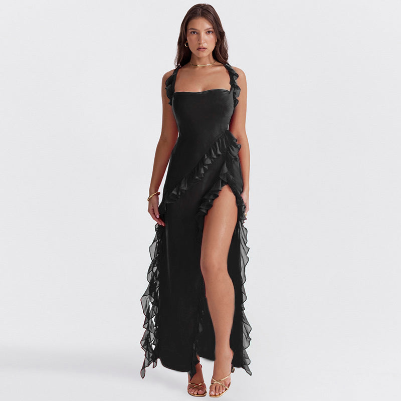 GlanzBelle™ – Elegantes Rüschenkleid mit glamourösem Flair