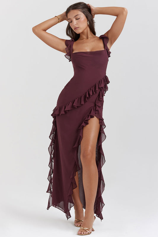 GlanzBelle™ – Elegantes Rüschenkleid mit glamourösem Flair