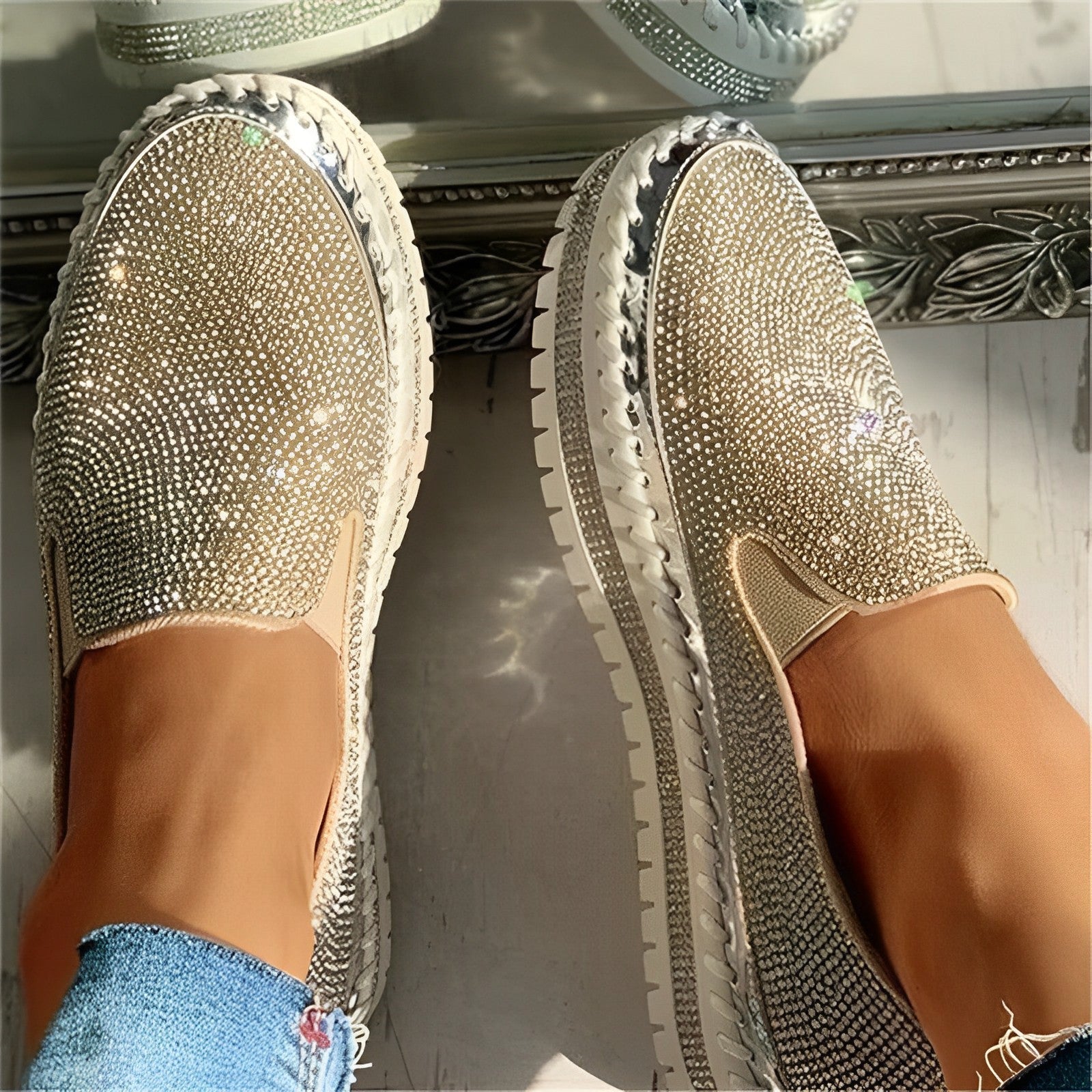 Glittering Diamond Loafers - Candy Gem