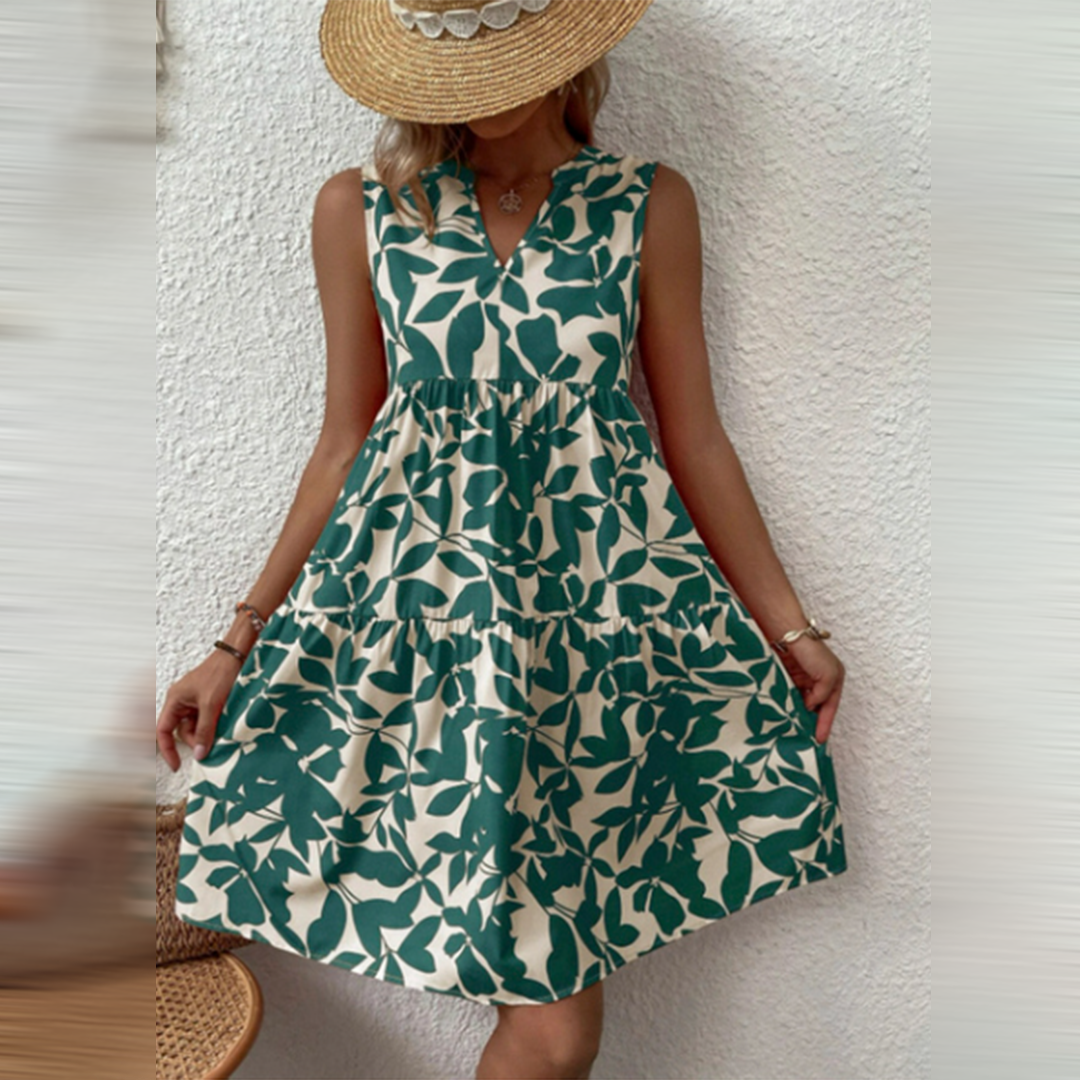 Boho Sommerkleid mit Blumenprint und V-Ausschnitt