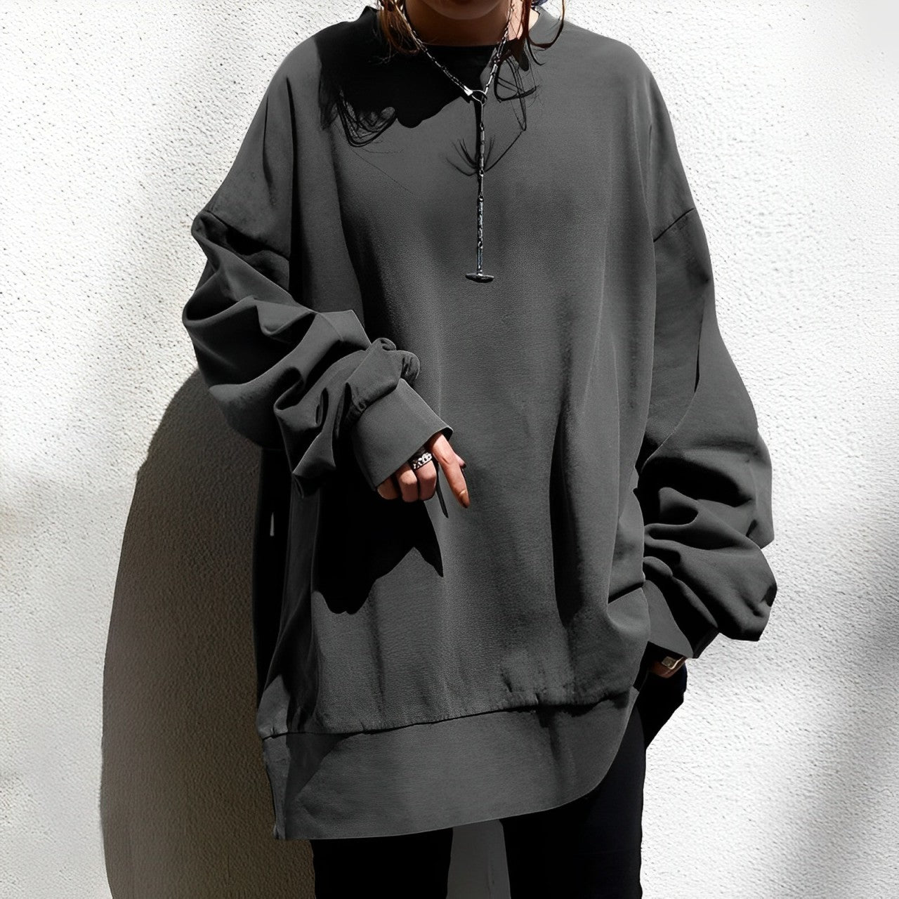 Großer Pullover Elinor mit Rundhals