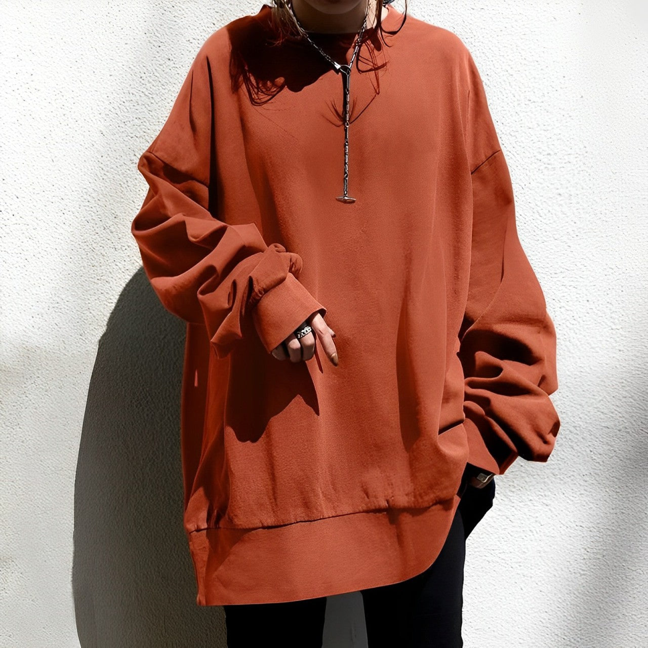Großer Pullover Elinor mit Rundhals