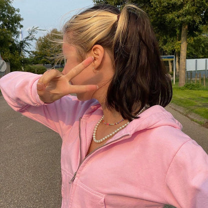 Damen Hoodie Kapuze Figurbetont Cropped Sportlich