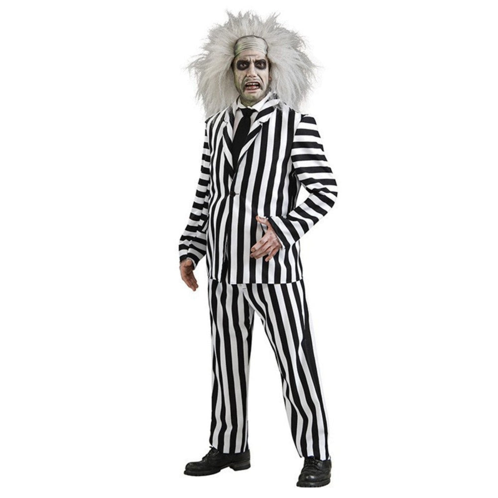 Schwarzes Weißes Streifen Kostüm Halloween Anzug