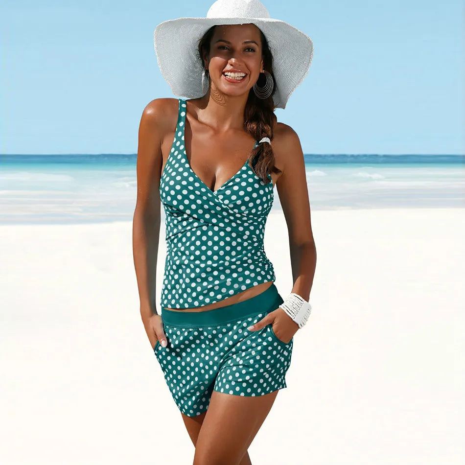 Badeanzug Tankini Punkte-Print Damen - Elarova