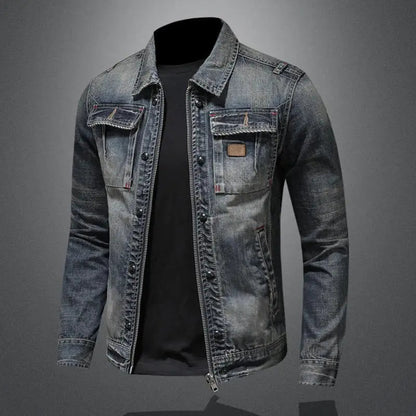 Lässige und stilvolle Herbst Vintage Jeansjacke für Herren