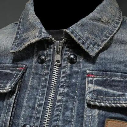 Herren Jeansjacke Klassisch Regular Fit Baumwolle