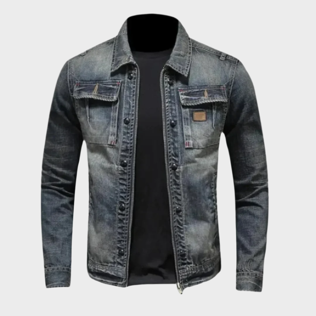Herren Jeansjacke Klassisch Regular Fit Baumwolle