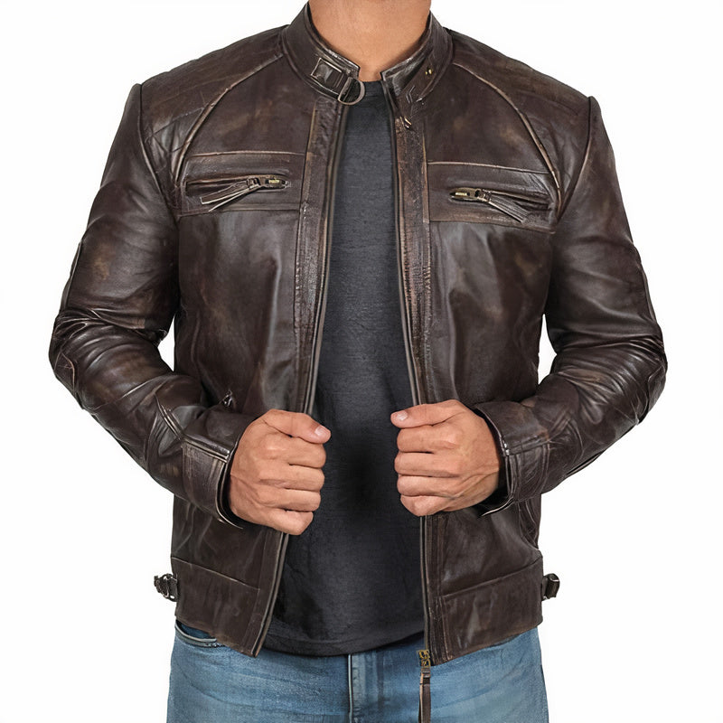 Herren Leder Motorradjacke Petrus