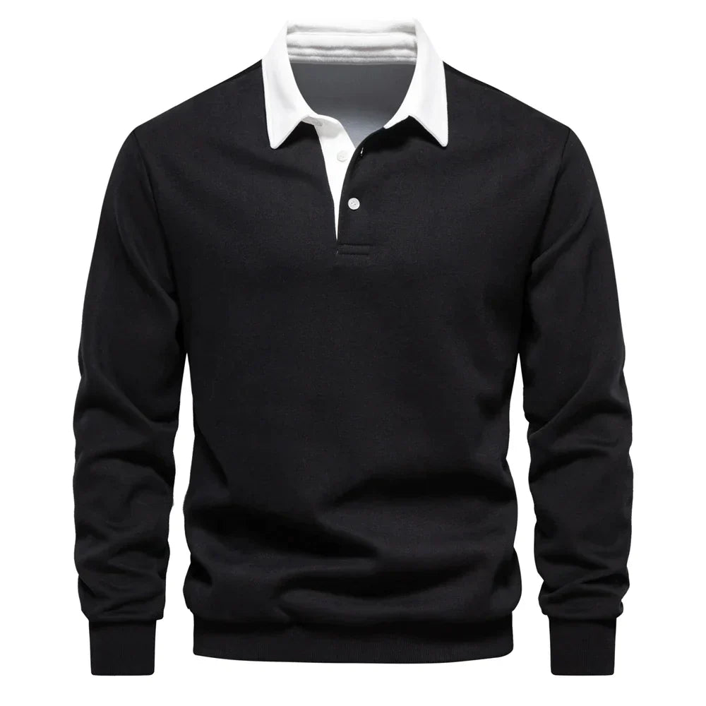 Herren-Poloshirt im Henley-Stil