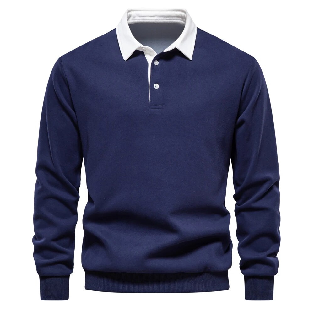 Herren-Poloshirt im Henley-Stil