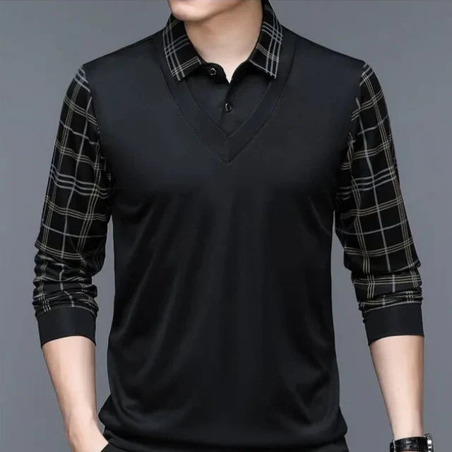 Herren-Poloshirt mit langen Ärmeln – Tobias