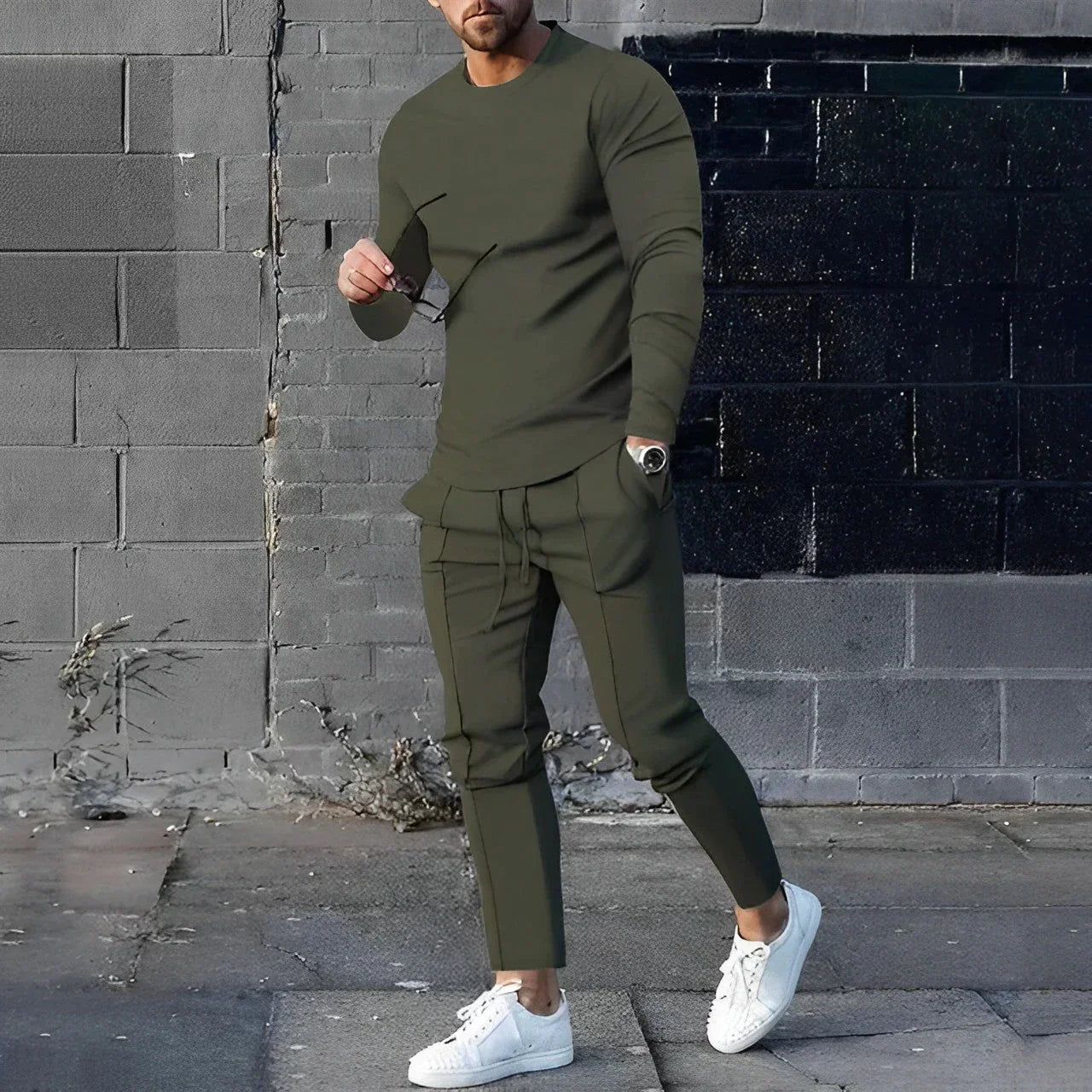 Herren-Set: Klassischer Langarm-Pullover und Hose – Modell Edward