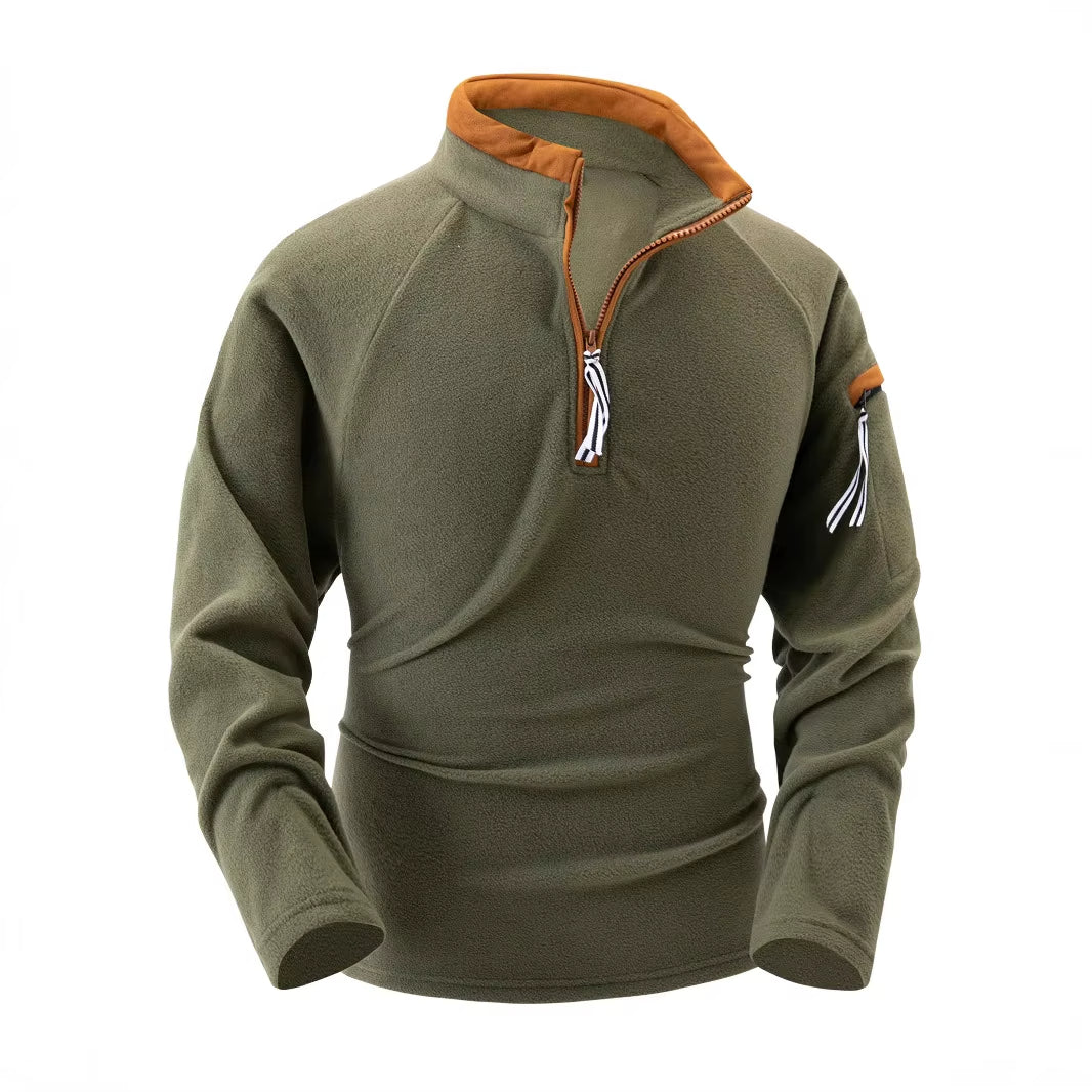 Herren Stehkragen Pullover mit Reißverschluss - Wärmend & Elegant