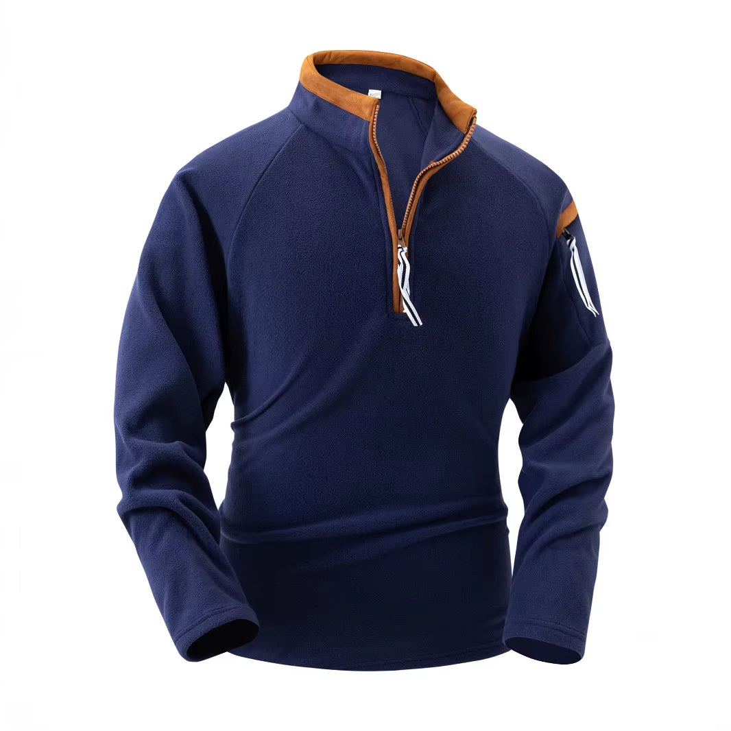 Herren Stehkragen Pullover mit Reißverschluss - Wärmend & Elegant