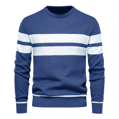 Herren Streifenpullover mit Rundhals - Klassisch Modern