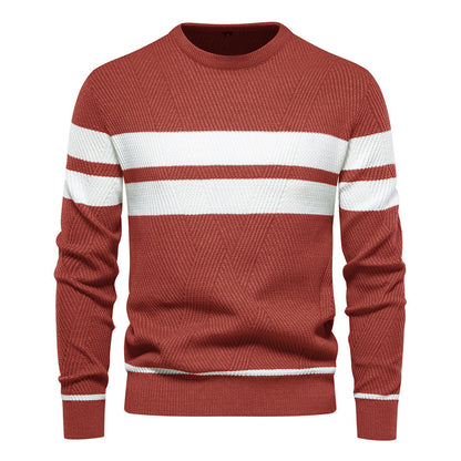 Herren Streifenpullover mit Rundhals - Klassisch Modern