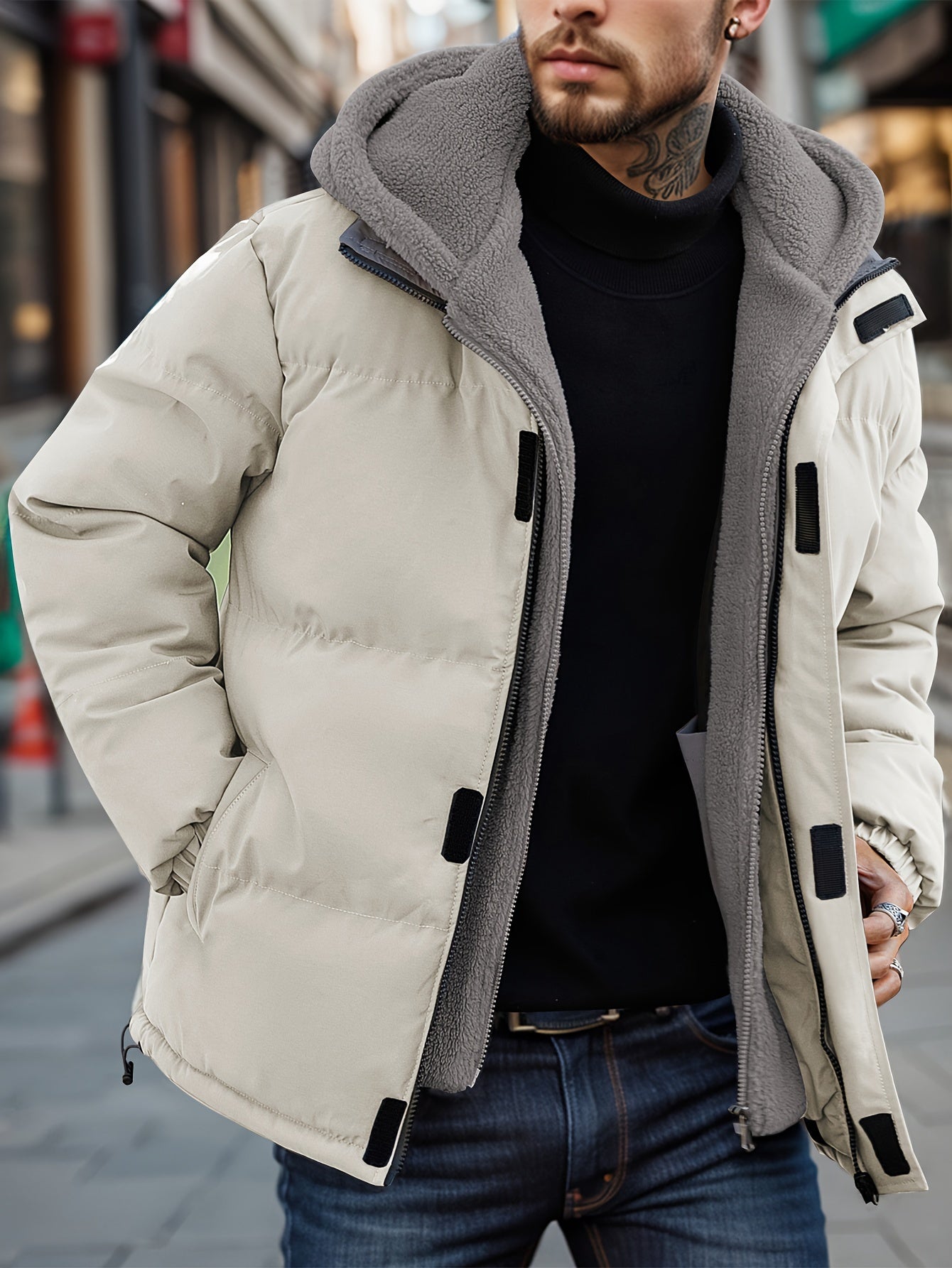 Herren Winterjacke aus weichem Plüsch - Modell Jacob