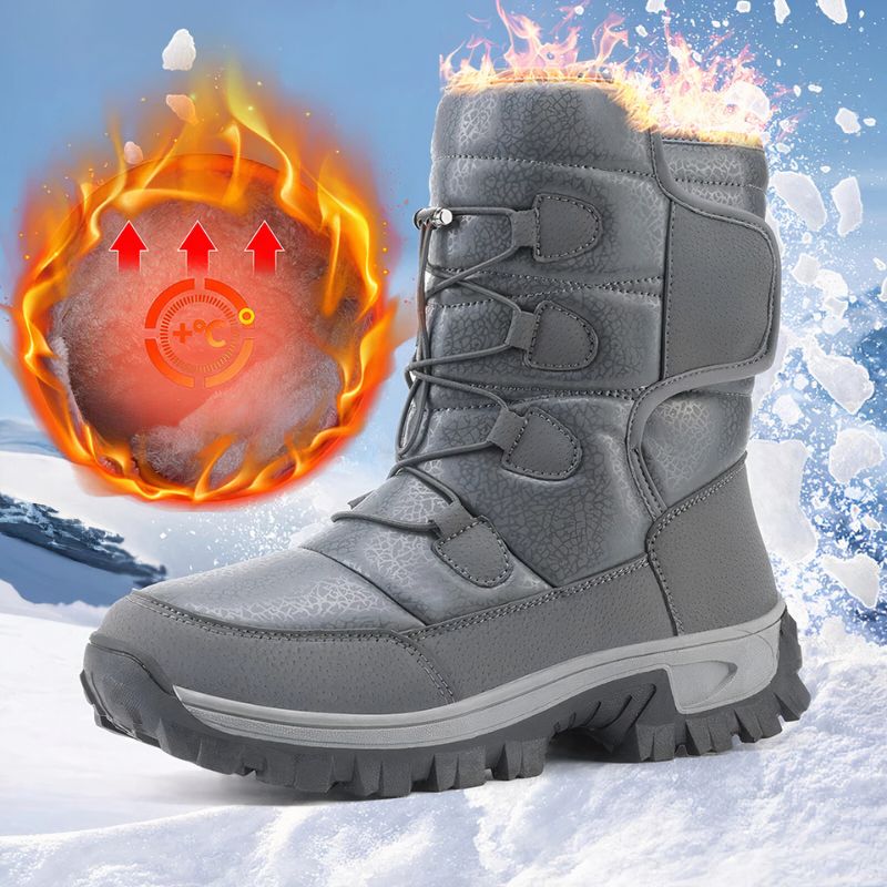 Herren-Winterstiefel aus weichem Plüsch - Modell Joss