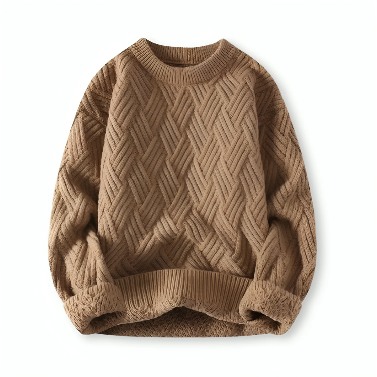 Herren Zopfmuster-Pullover aus Wollmischung - Klassisch & Warm