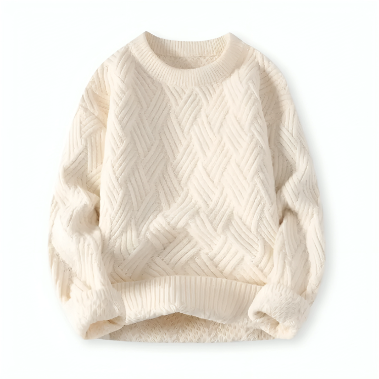 Herren Zopfmuster-Pullover aus Wollmischung - Klassisch & Warm