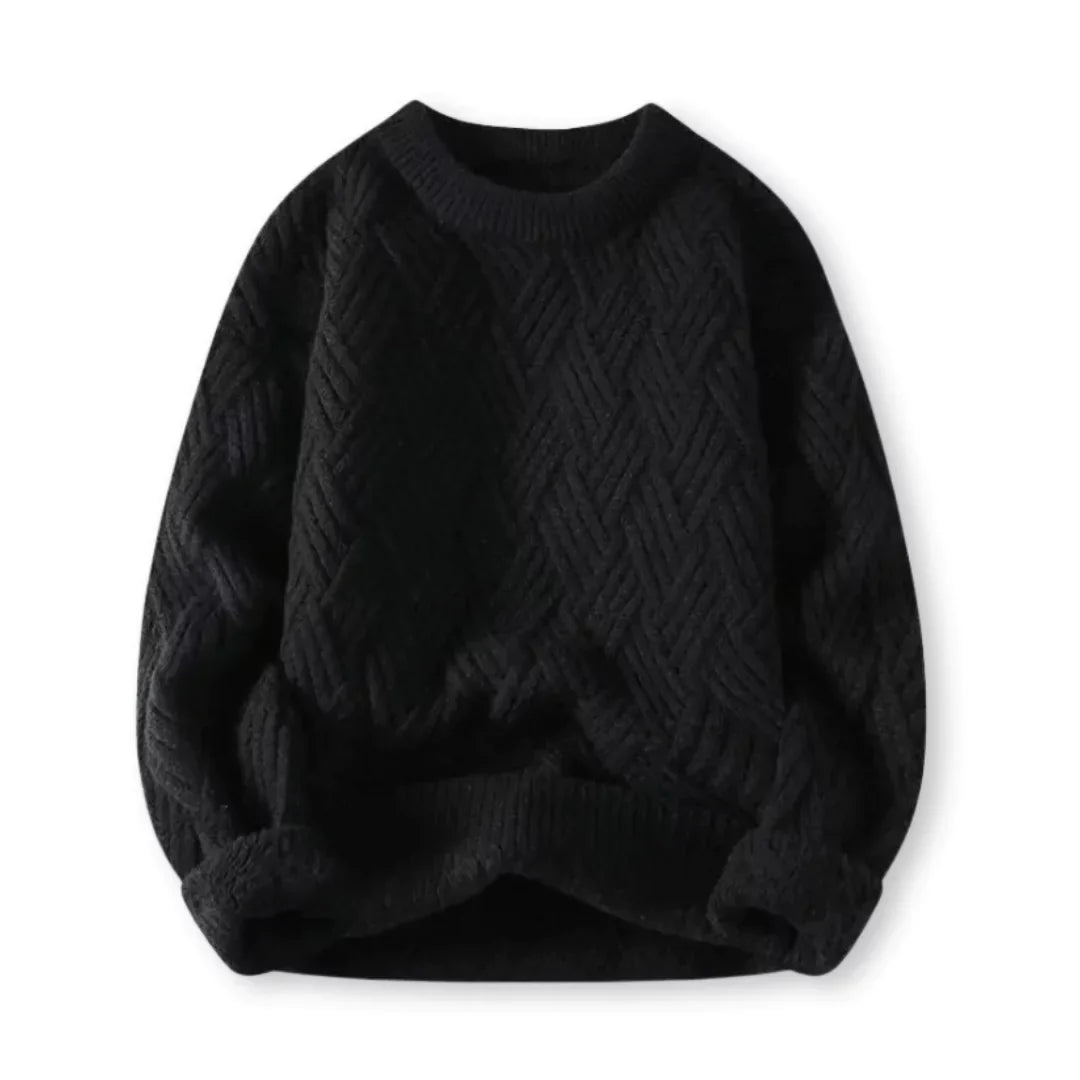 Herren Zopfmuster-Pullover aus Wollmischung - Klassisch & Warm