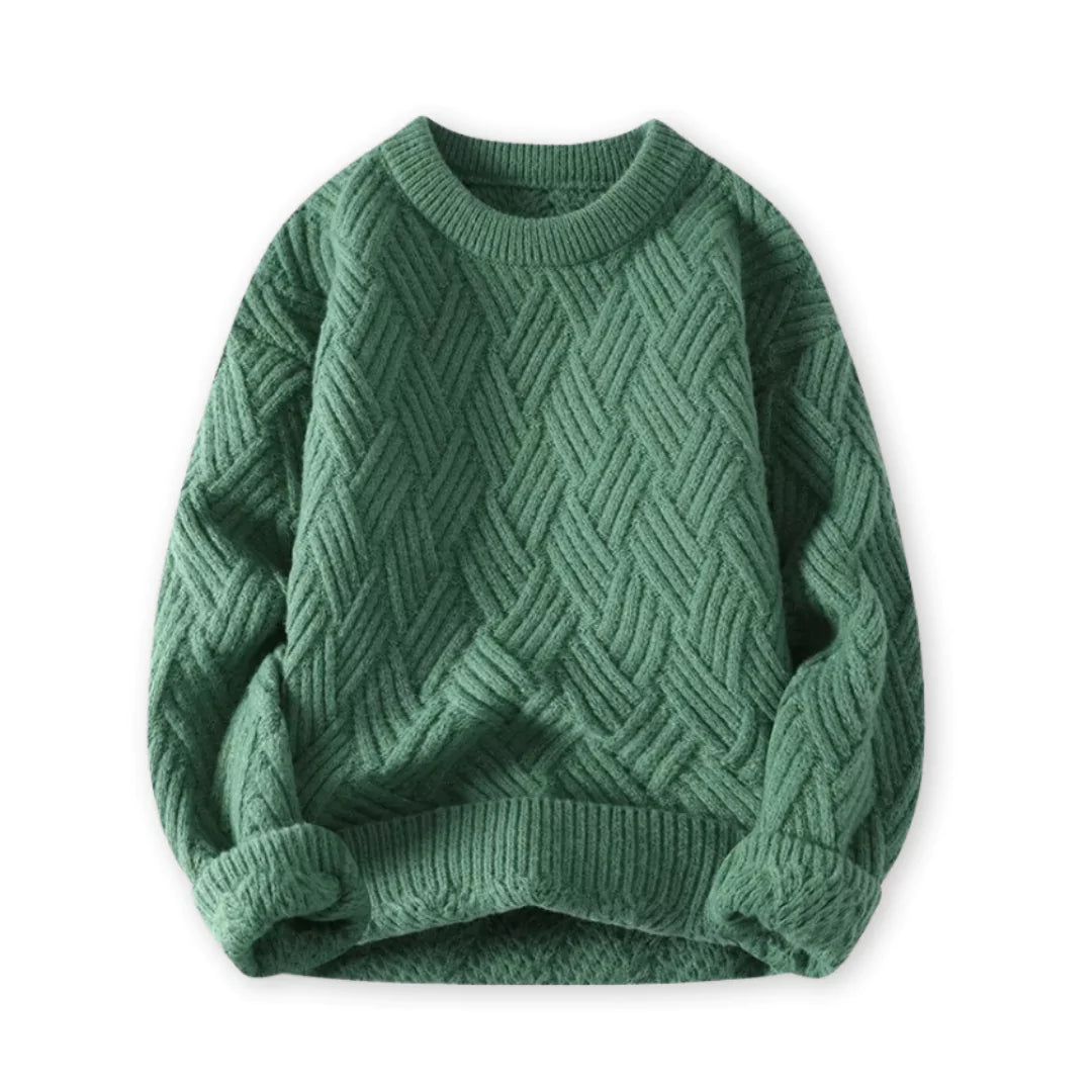 Herren Zopfmuster-Pullover aus Wollmischung - Klassisch & Warm