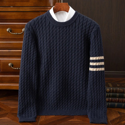 Herren Zopfstrick Pullover in Wollmischung