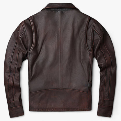 Elarova |  Herren Lederblouson - Vintage Biker Wärme