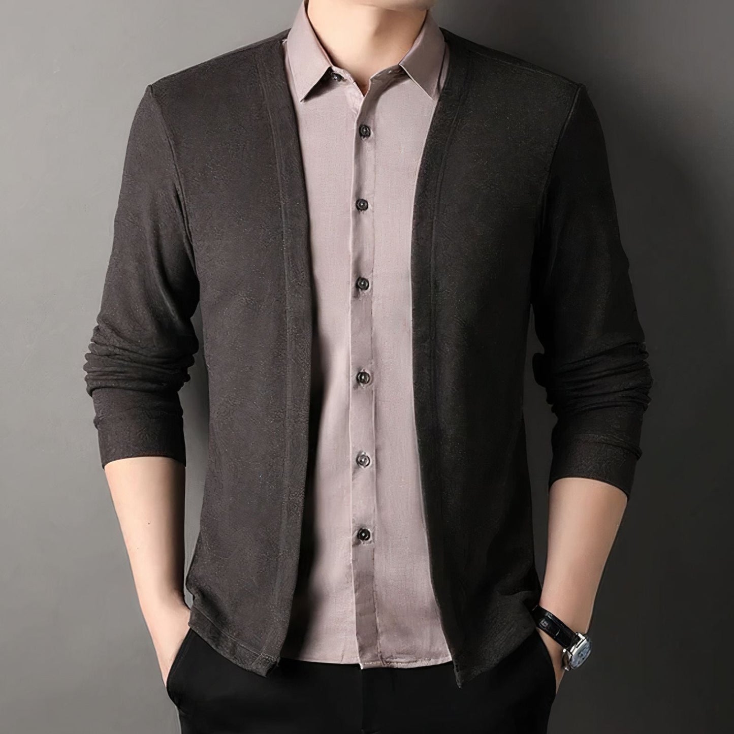 Herrenhemd im eleganten Strickjackendesign - Geoffrey