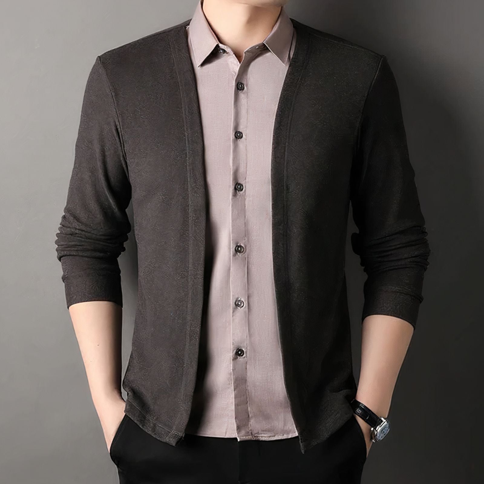 Herrenhemd im eleganten Strickjackendesign - Geoffrey
