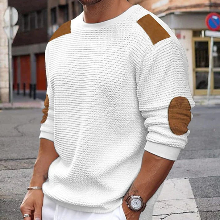 Herrenpullover im Patchwork-Strickdesign - Ian