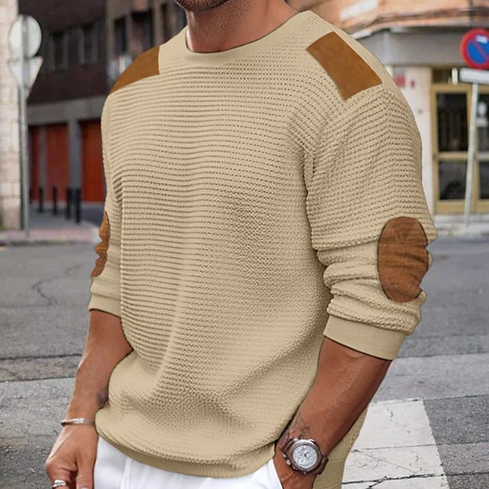 Herrenpullover im Patchwork-Strickdesign - Ian