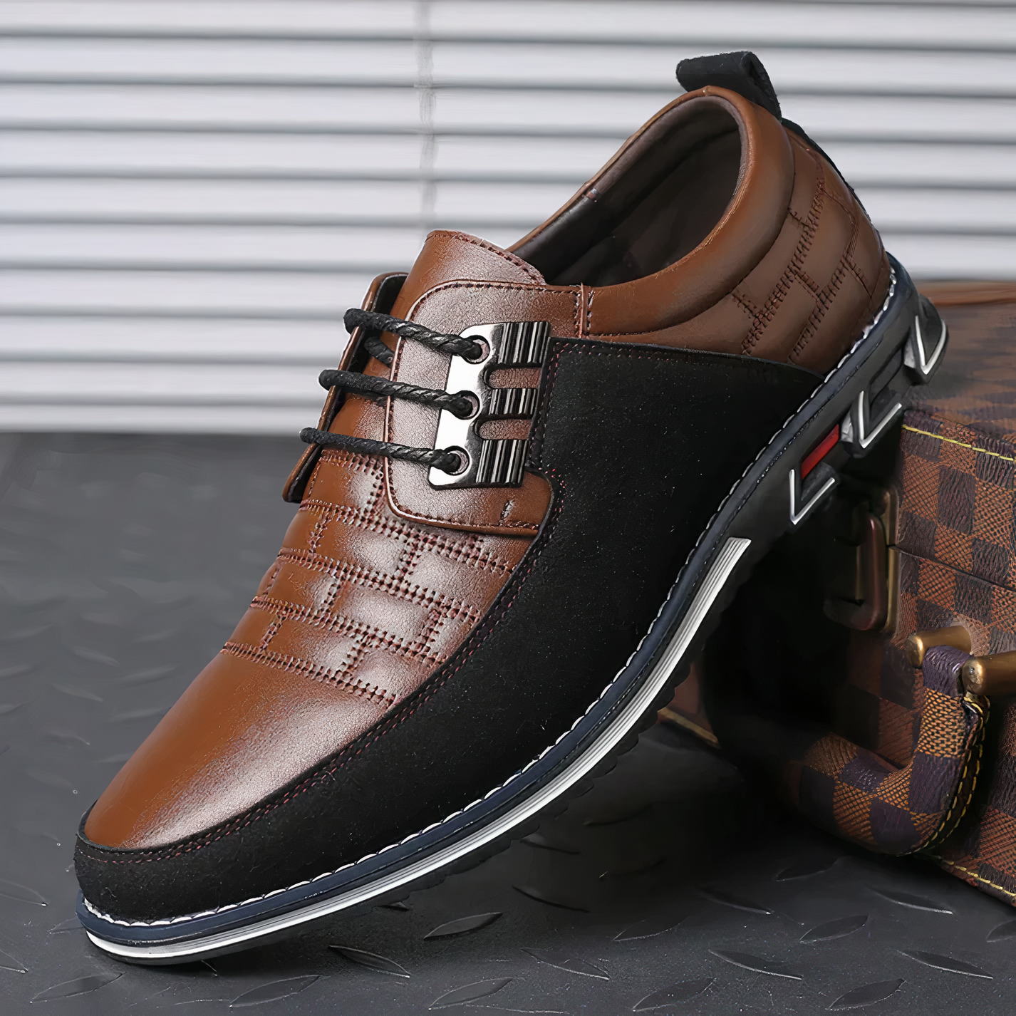 Herrenschuhe aus Leder, orthopädisch