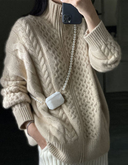 Hochgeschlossener Kaschmir-Pullover