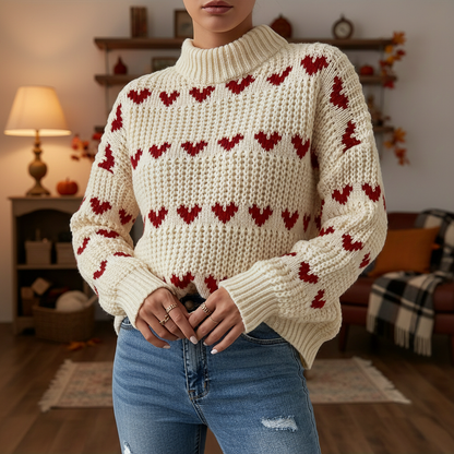 Weicher Hochkragen Pullover Damen - Elarova