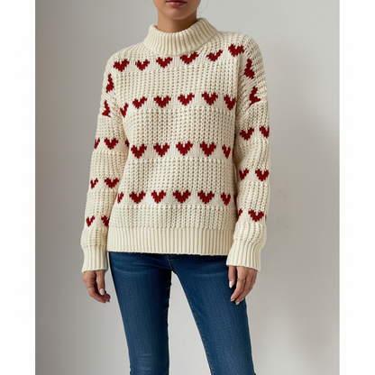 Weicher Hochkragen Pullover Damen