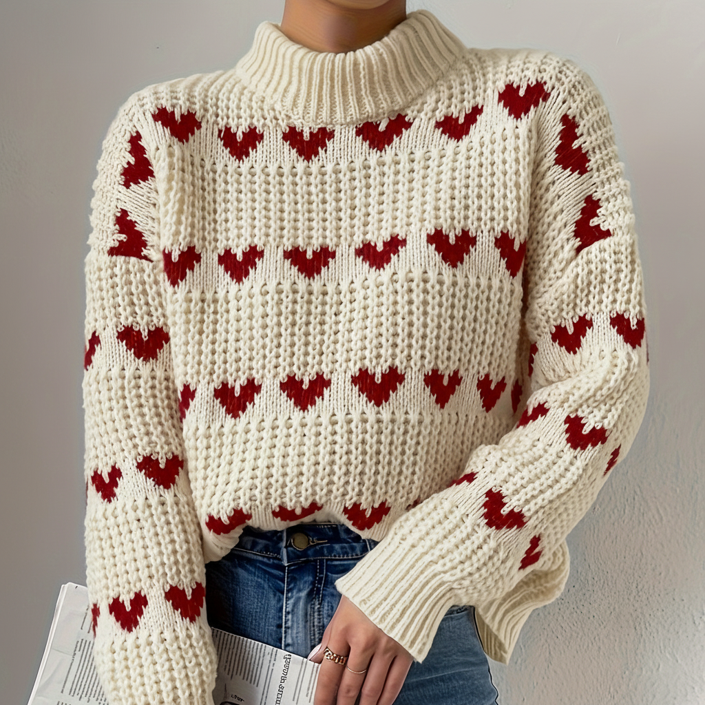 Weicher Hochkragen Pullover Damen