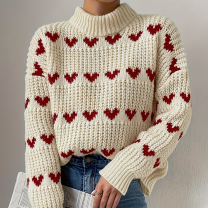 Weicher Hochkragen Pullover Damen