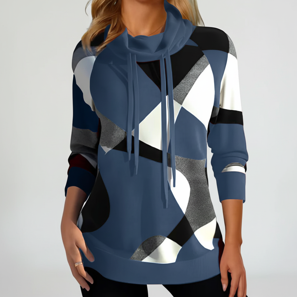 Hochkragenpullover Damen Warm Oversized