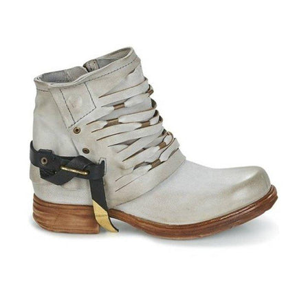 Hochwertige Damen-Lederstiefeletten Ulva mit Absatz