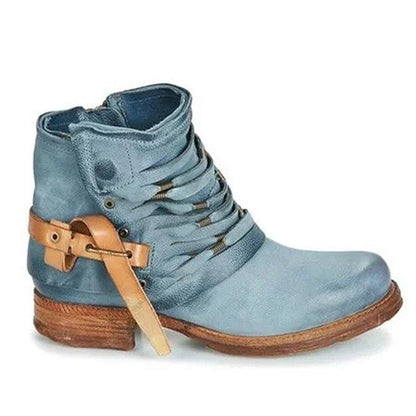 Hochwertige Damen-Lederstiefeletten Ulva mit Absatz