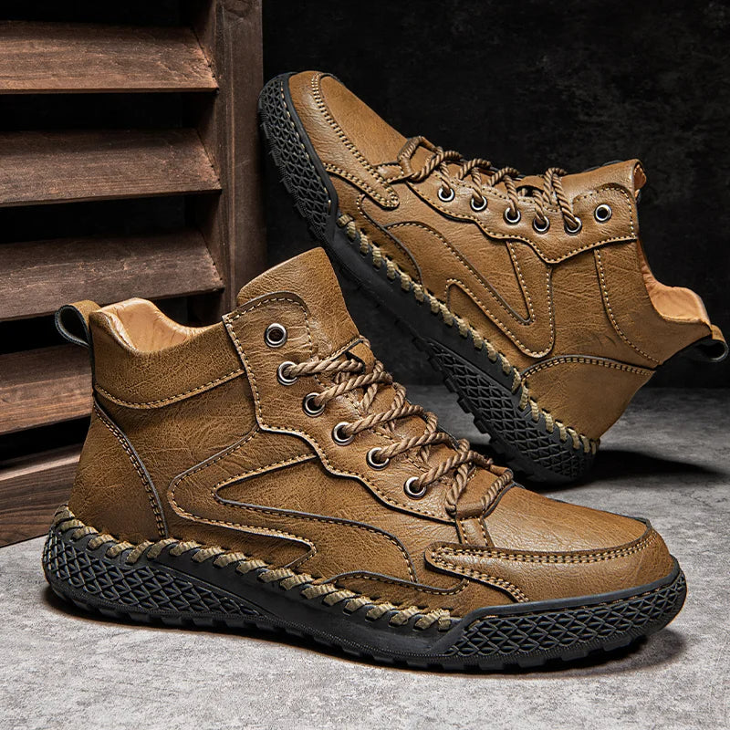 Hochwertige Leder Herren Wanderstiefel
