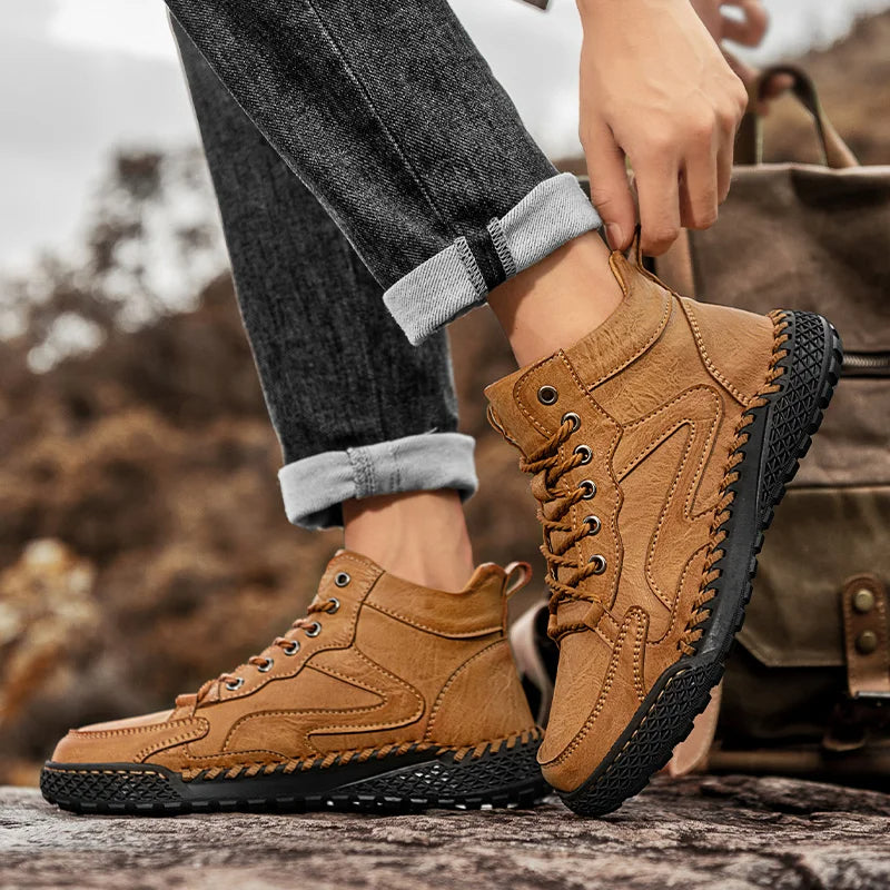 Hochwertige Leder Herren Wanderstiefel