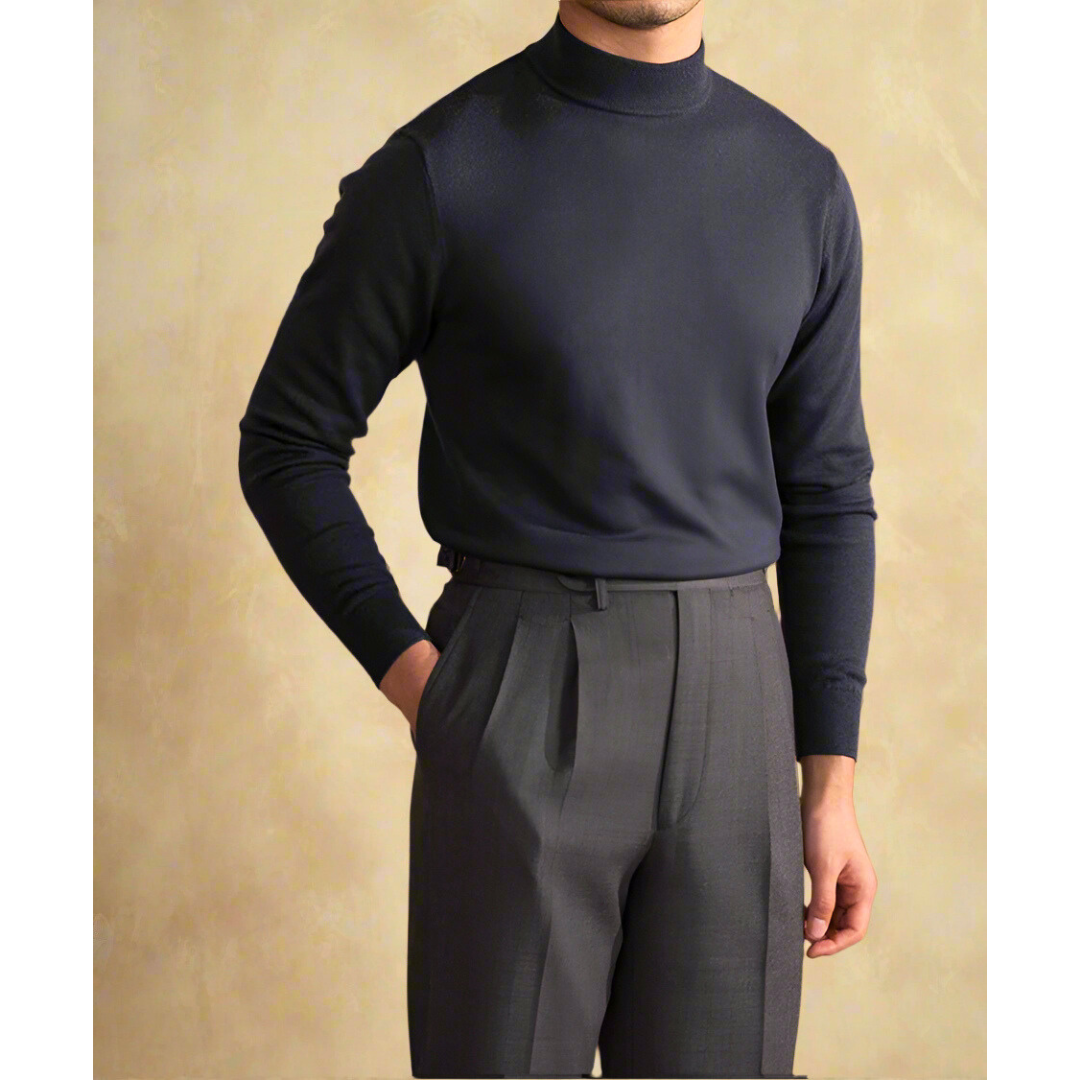 Hochwertiger Herren Rollkragen-Pullover aus Wolle - Klassisch & Elegant